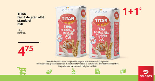 1+1 Gratuit la făina Titan