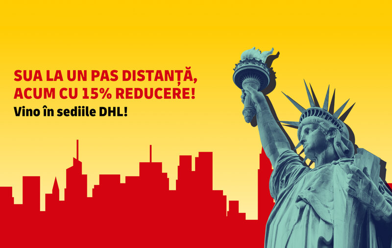 Ofertă 15% reducere către SUA - DHL