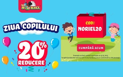 20% Reducere la toate jucariile Noriel