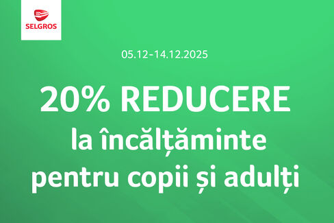 20% reducere la încălțăminte pentru adulți și copii
