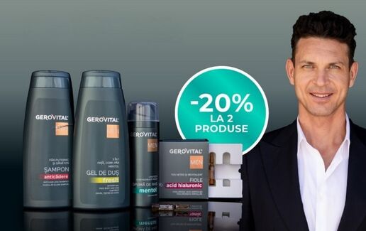 20% reducere la 2 produse Gerovital Men