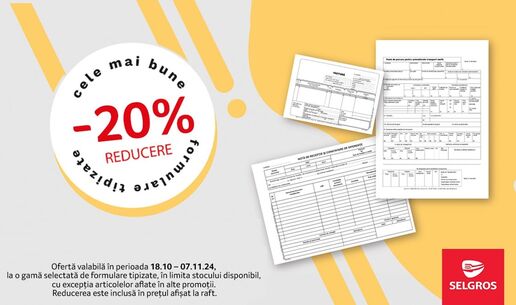 20% reducere la formulare tipizate