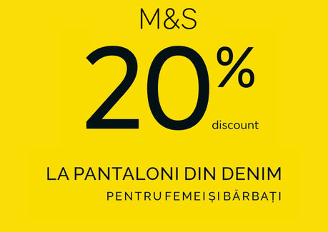 20% reducere la pantalonii din denim