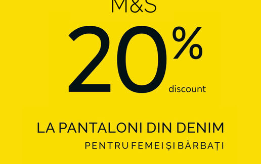 20% reducere la pantalonii din denim