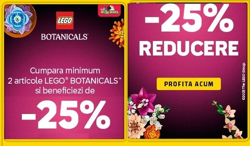 25% reducere la 2 seturi Lego Botanicals @Noriel