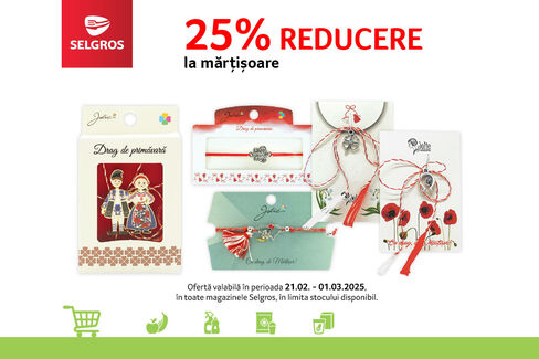 25% reducere la mărțișoare