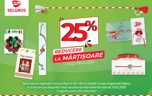 25% reducere la mărțișoare