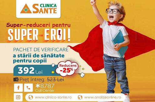 25% reducere la pachetul de analize pentru copii