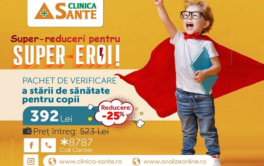 25% reducere la pachetul de analize pentru copii