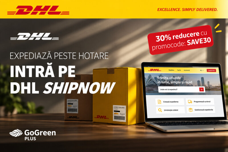 Ofertă 30% reducere* la orice expediere - DHL