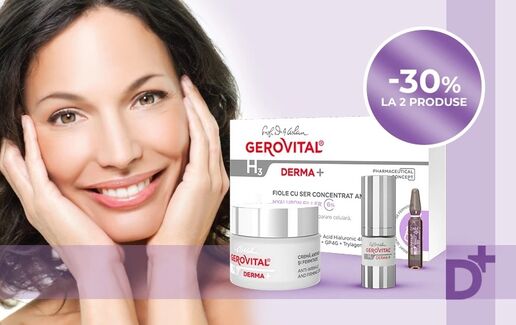 30% reducere la 2 produse din gama Gerovital H3 Derma+