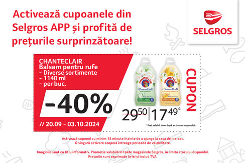 40% reducere la balsamul pentru rufe Chanteclair