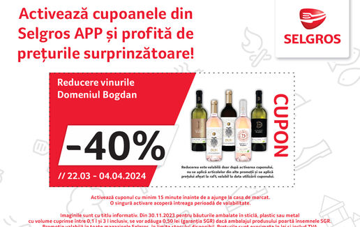 40% reducere la vinurile Domeniul Bogdan