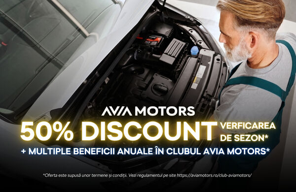 50% DISCOUNT la verificarea de sezon în Clubul Avia Motors