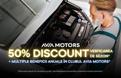 50% DISCOUNT la verificarea de sezon în Clubul Avia Motors