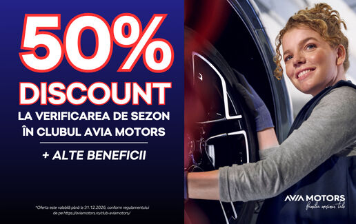 50% DISCOUNT la verificarea de sezon în Clubul Avia Motors