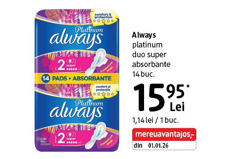 Always platinum absorbante