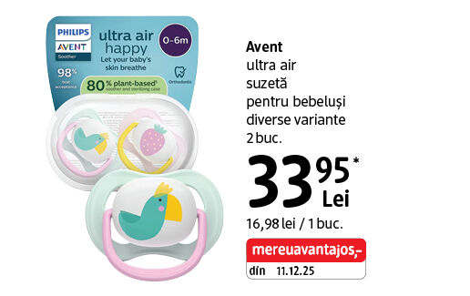 Avent suzetă pentru bebeluși