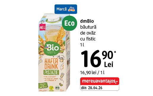 Ofertă Băutură de ovăz cu fistic dmBio - dm