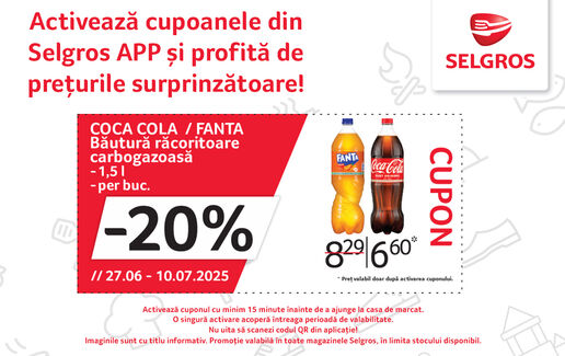 Băuturi răcoritoare Coca-Cola sau Fanta
