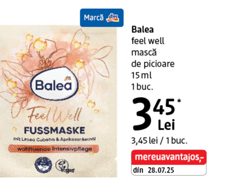 Ofertă Balea Feel Well mască de picioare - dm