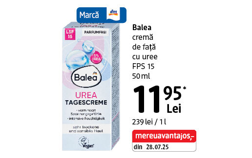 Balea cremă de față cu uree