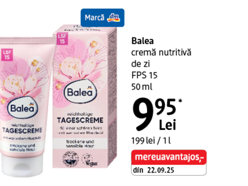 Ofertă Balea cremă nutritivă de zi - dm