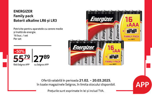 Baterii Energizer Family Pack