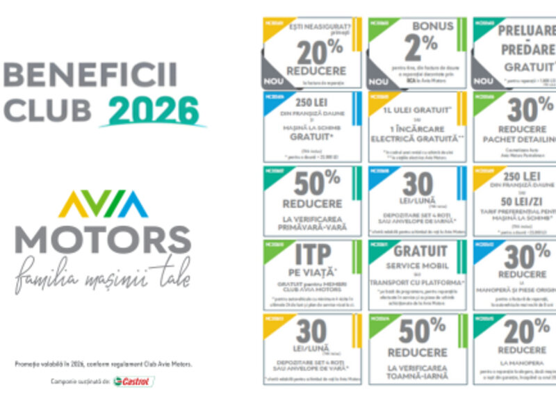 Ofertă Beneficii Club Avia Motors 2026 - Avia Motors