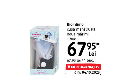 Biointimo cupă menstruală