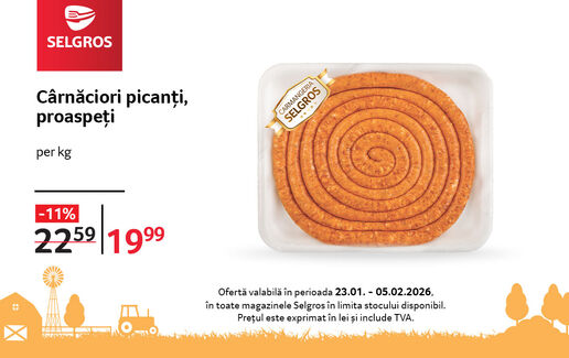 Cârnăciori de porc picanți