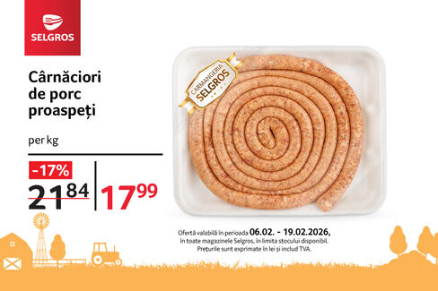 Cârnăciori de porc proaspeți