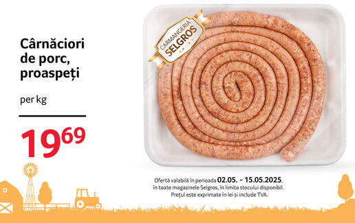 Cârnăciori de porc proaspeți