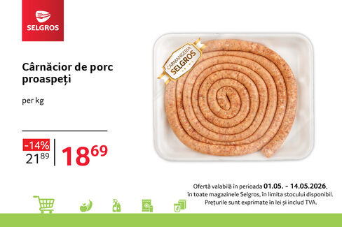 Cârnăciori de porc proaspeți