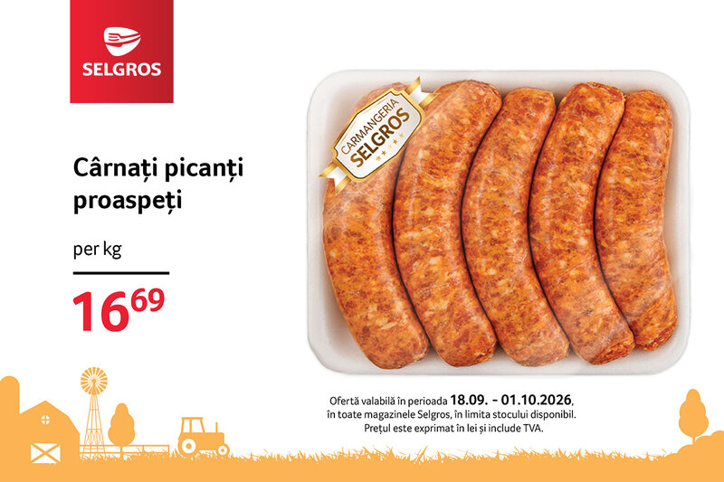 Ofertă Cârnați de porc picanți proaspeți - Selgros