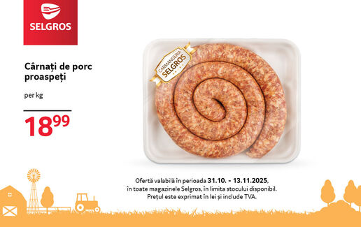 Cârnați de porc proaspeți