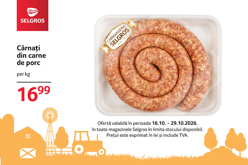 Ofertă Cârnați de porc proaspeți - Selgros