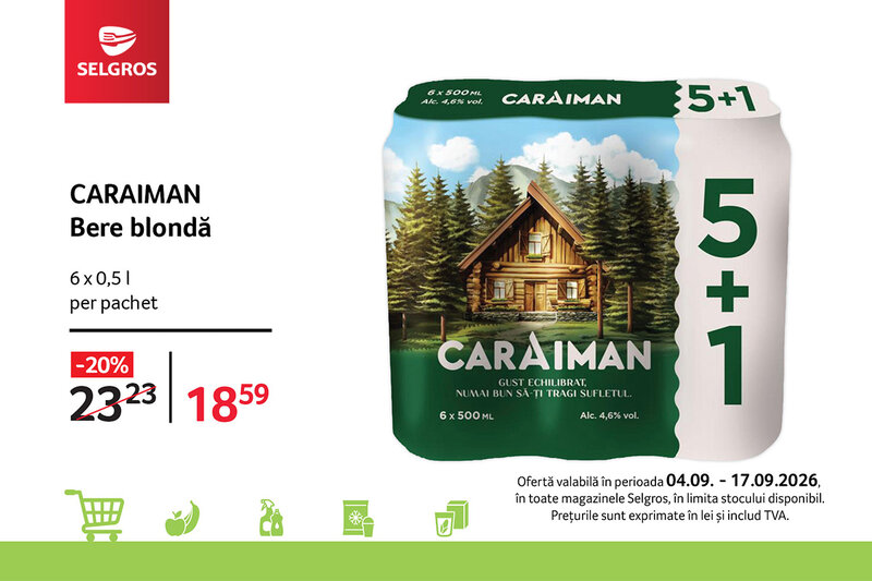 Ofertă Caraiman bere blondă - Selgros