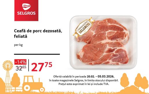 Ceafă de porc dezosată