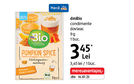 Ofertă Condimente dovleac dmBio Pumpkin Spice - dm
