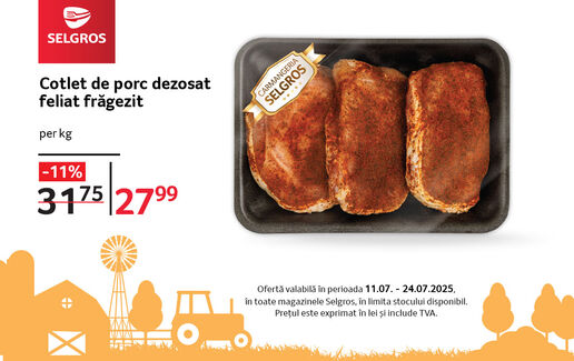 Cotlet de porc feliat frăgezit