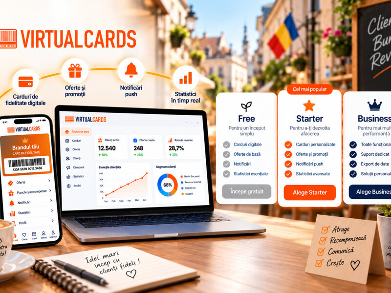 Ofertă Creează-ți propriul program de fidelitate - VirtualCards Business