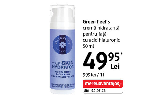 Ofertă Cremă hidratantă pentru față Green Feel's - dm