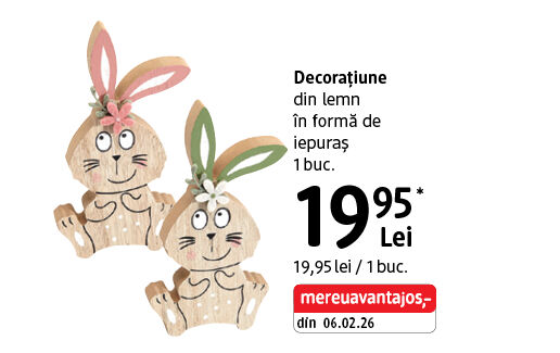 Decorațiune din lemn iepuraș