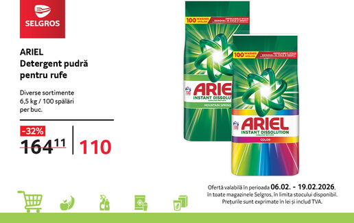 Detergent de rufe pudră Ariel