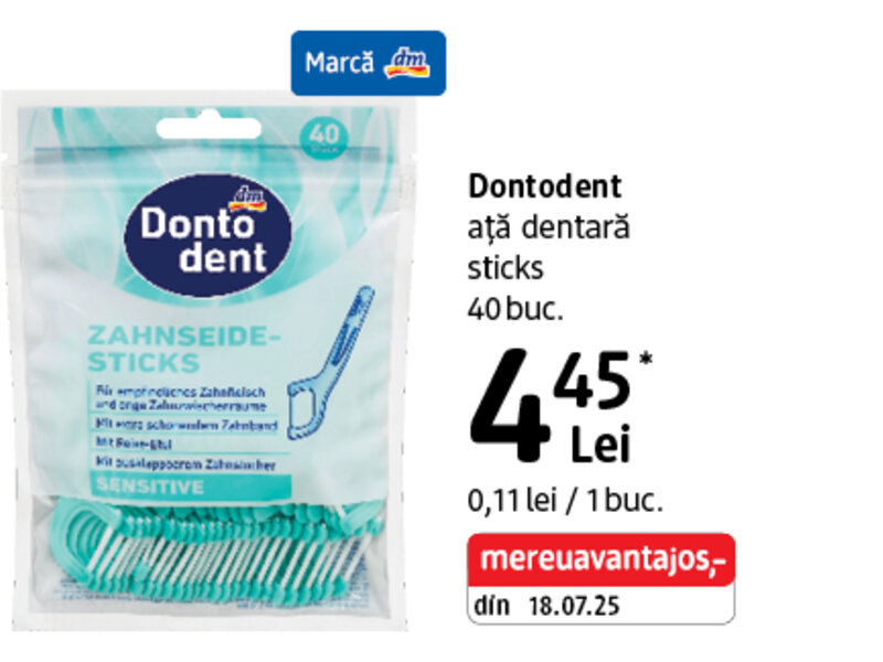 Ofertă Dontodent ață dentară sticks - dm