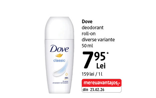 Dove deodorant roll-on