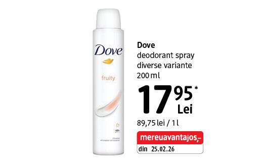 Dove deodorant spray