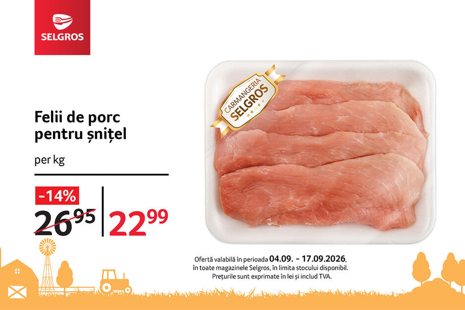 Felii de porc pentru șnițel
