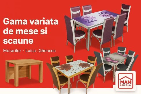 Gama variată de mese și scaune